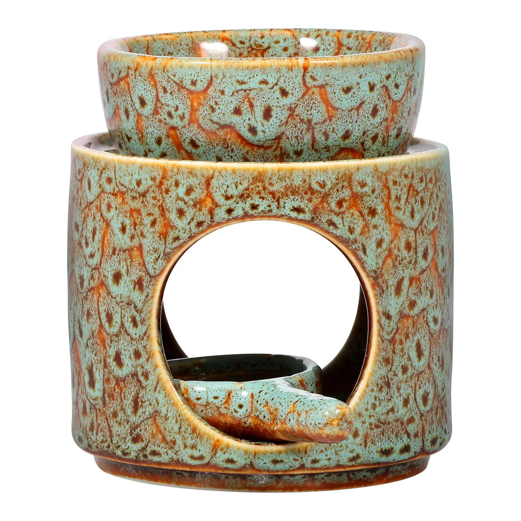 Ceramic Essential Oil Burner & Tealight Wax Warmer + Spoon Ceramic Oil Burner Nixie Style A