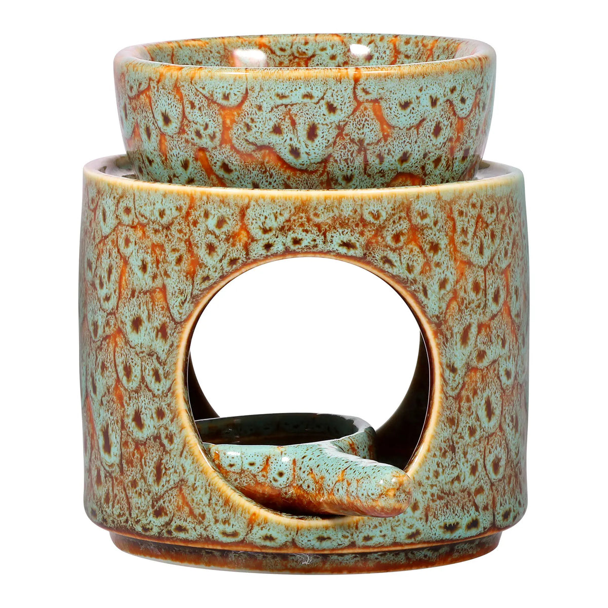 Ceramic Essential Oil Burner & Tealight Wax Warmer + Spoon Ceramic Oil Burner Nixie Style A