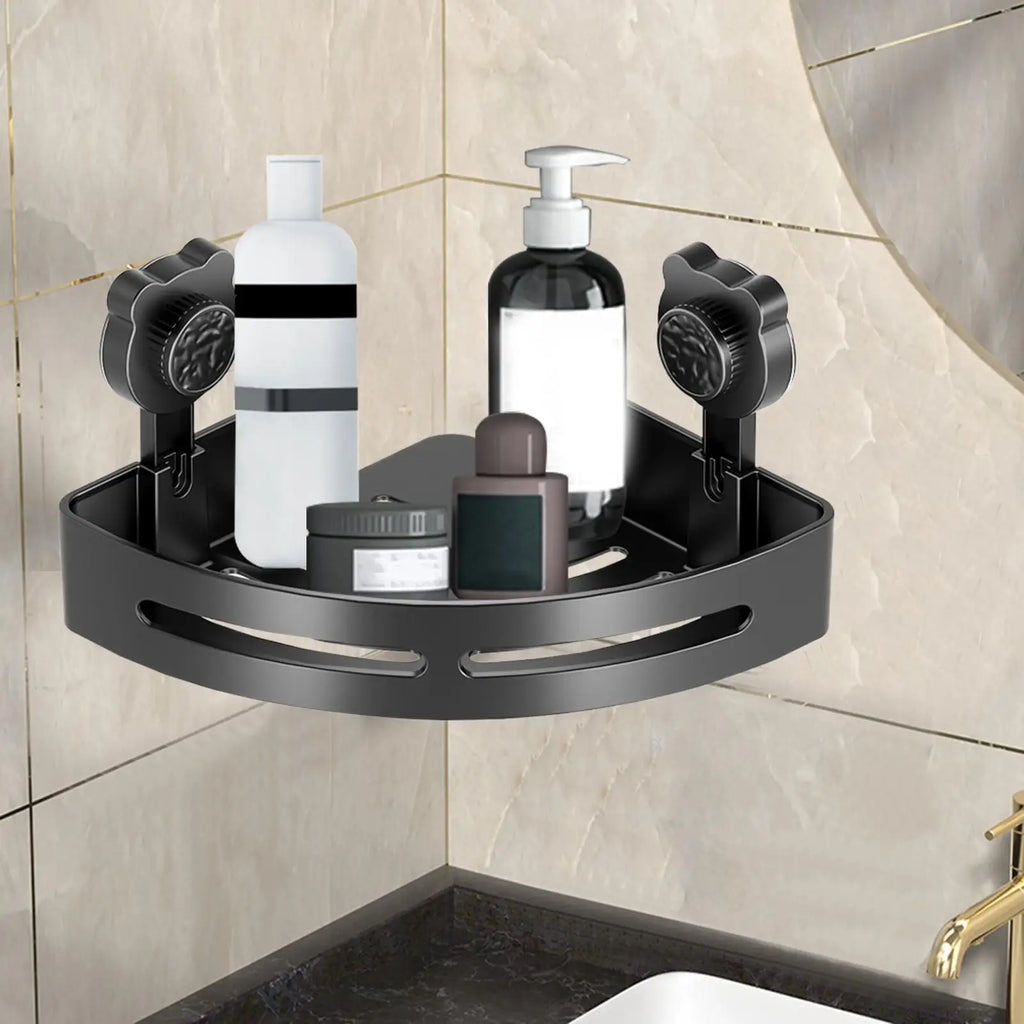 No-Drill Suction Cup Corner Shelf – Bathroom & Kitchen Rack Corner Storage Shelf Nixie
