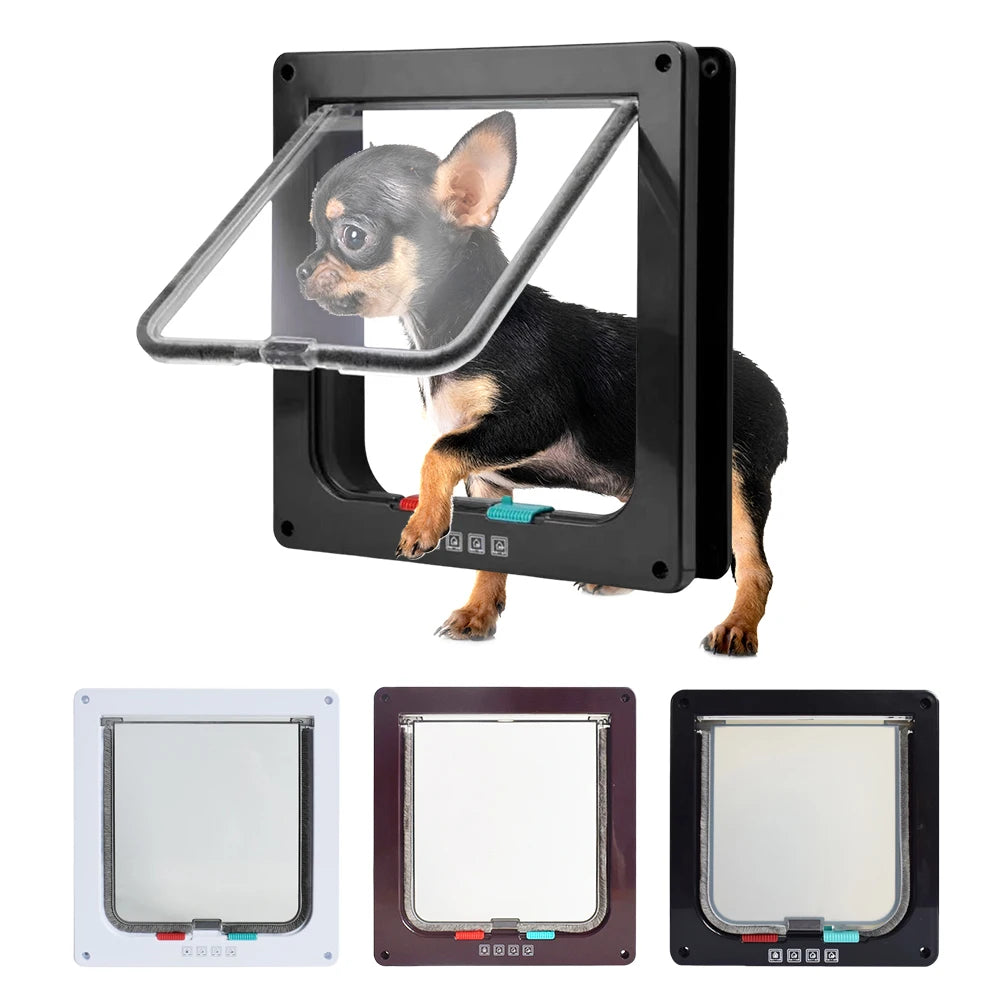 Cat Flap Door 4-Way Lock – Transparent Pet Door for Cats & Dogs Pet Flap Door Nixie