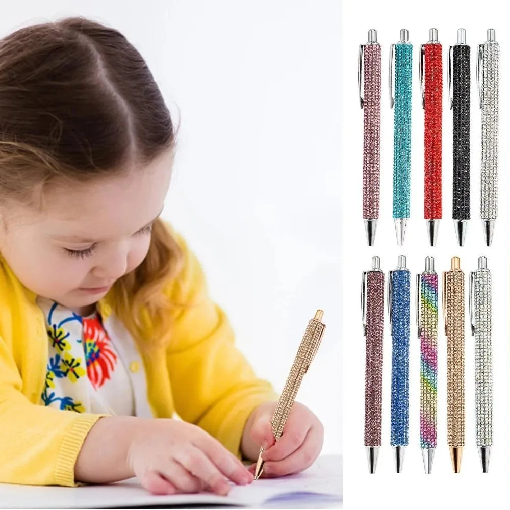 Metal Rhinestone Ballpoint Pen – Retractable Crystal Bling Rhinestone Ballpoint Pen Nixie