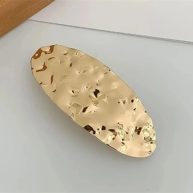 Metal Geometric Spring Hair Clip – Gold & Silver Plated