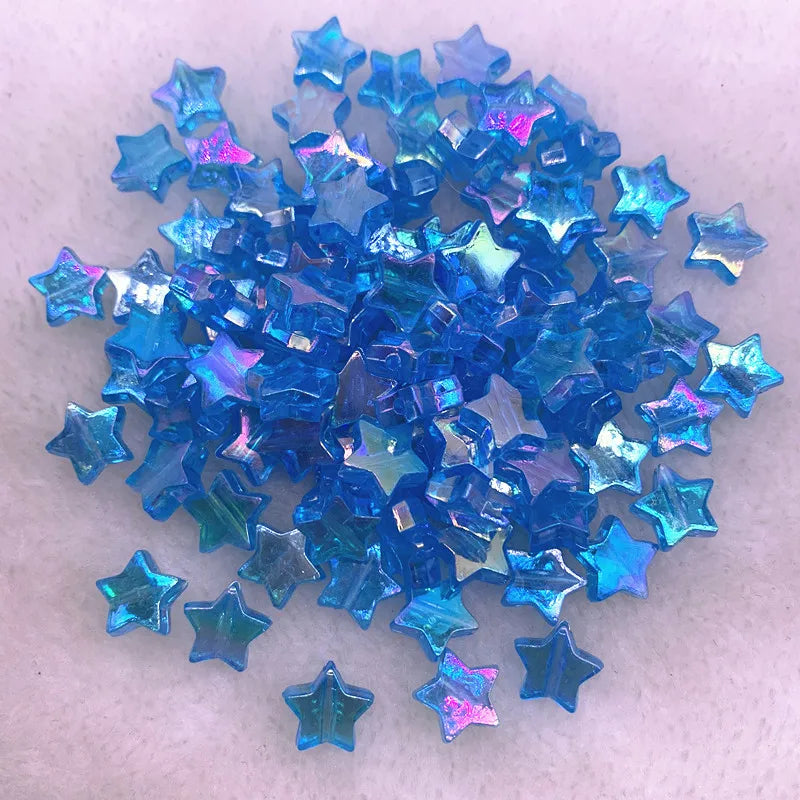 20pcs 11mm AB Star Acrylic Spacer Beads for DIY Jewelry Making Acrylic Spacer Beads Nixie light blue 10MM-20pcs