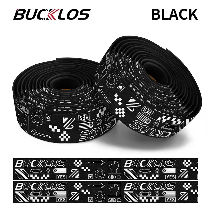 BUCKLOS Bar Tape Gravel Road Bike Handlebar Wrap Anti-Slip Bicycle Handlebar Tape Nixie TOOLS-BLACK