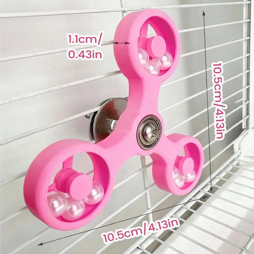 Parrot Spinner Windmill Chew Toy – Birdcage Enrichment Accessory Bird Chew Toy Nixie Pinks