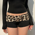 Leopard Print Booty Shorts Women | Y2K Low Waist Slim Fit Women's Skinny Shorts Nixie Leopard Print- M