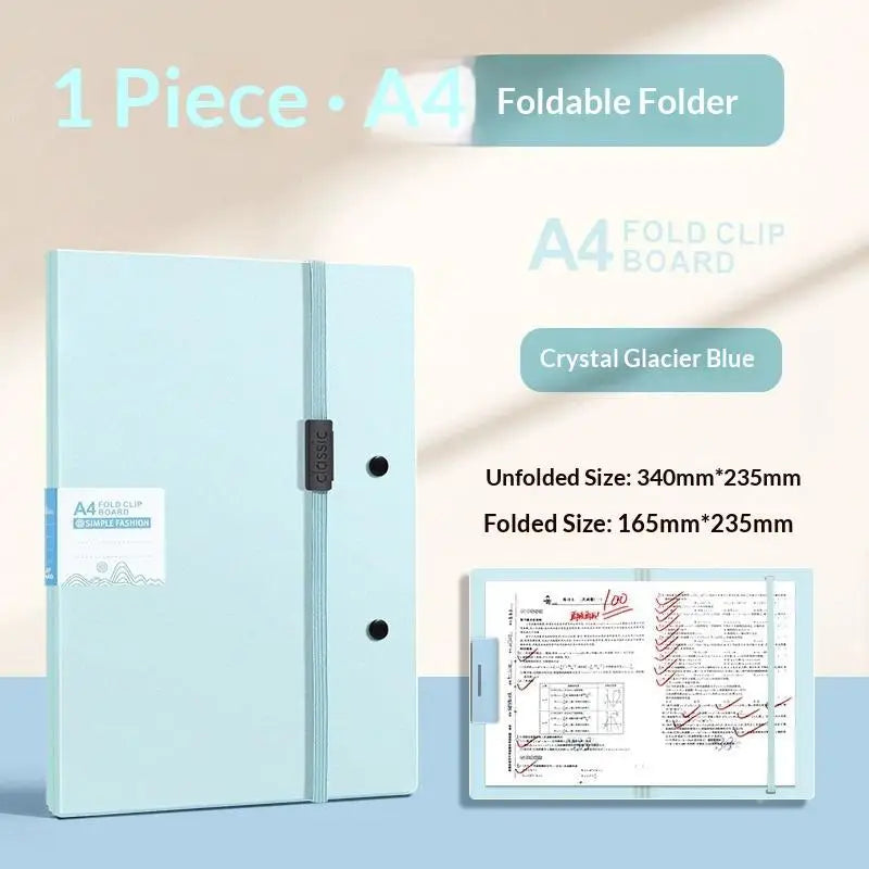 Foldable A4 to A5 PP Plastic File Folder with Elastic Buckle File Folder Nixie A4