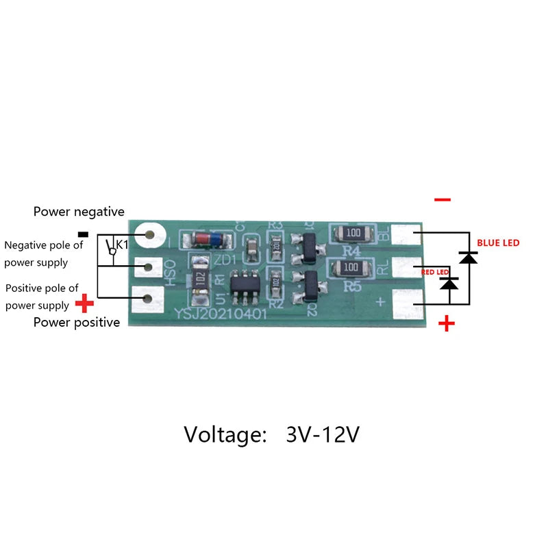 3–12V Red Blue Flashing LED Module for Bikes & Car Models LED Light Module Nixie
