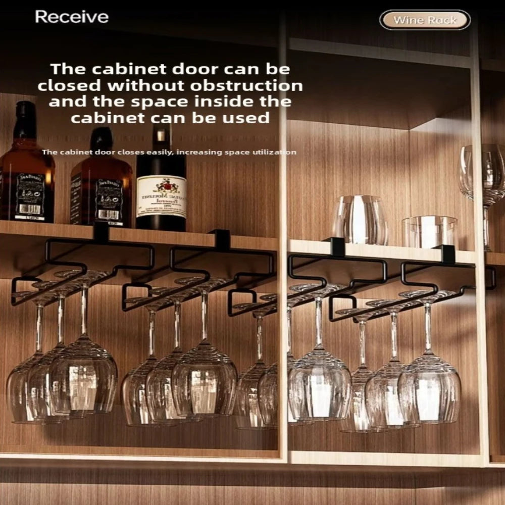 Hanging Wine Glass Rack – No-Drill Inverted Drain Shelf Wine Glass Rack Nixie