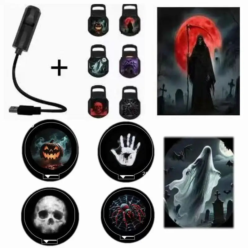 USB Projector Night Light – Halloween & Christmas Holiday Lamp Holiday Projector Lamp Nixie A1