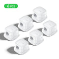 Rocoren Magnetic Cable Organizer 6PCS – Under Desk Wire Clips Cable Management Clips Nixie White 6pcs
