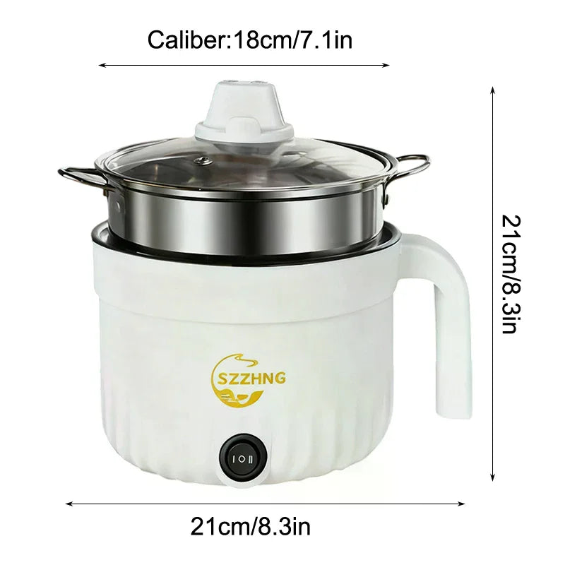 Mini Rice Cooker with Steamer 1.8L Non-Stick Electric Hot Pot Mini Rice Cooker Nixie
