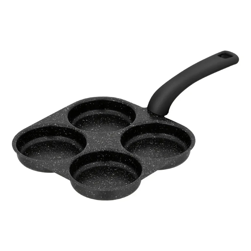 Nonstick 4-Cup Egg Pan Cast Iron Gas & Induction Compatible Egg Frying Pan Nixie