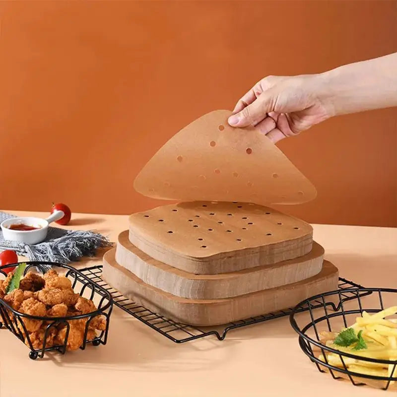 Square Air Fryer Parchment Liners Non-Stick – 100 Sheets Parchment Paper Liners Nixie