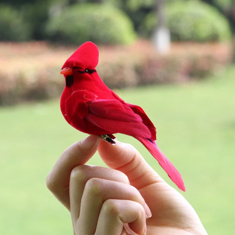 Red Velvet Artificial Bird Ornament – DIY Party & Home Décor Artificial Bird Ornament Nixie
