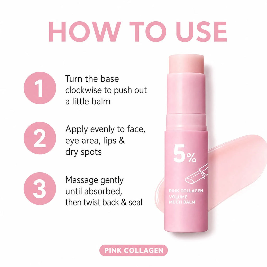 OceAura PDRN Collagen Multi Balm Stick – Face, Lip & Eye Collagen Balm Stick Nixie