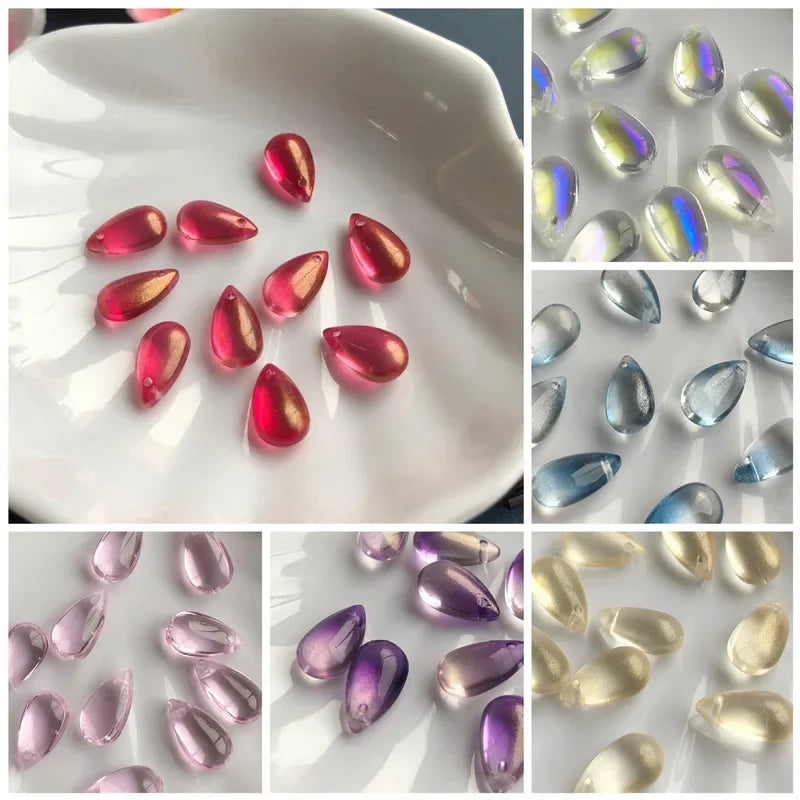 20pc Water Drop Czech Lampwork Glass Beads 8x14mm Mix Color DIY Lampwork Glass Beads Nixie