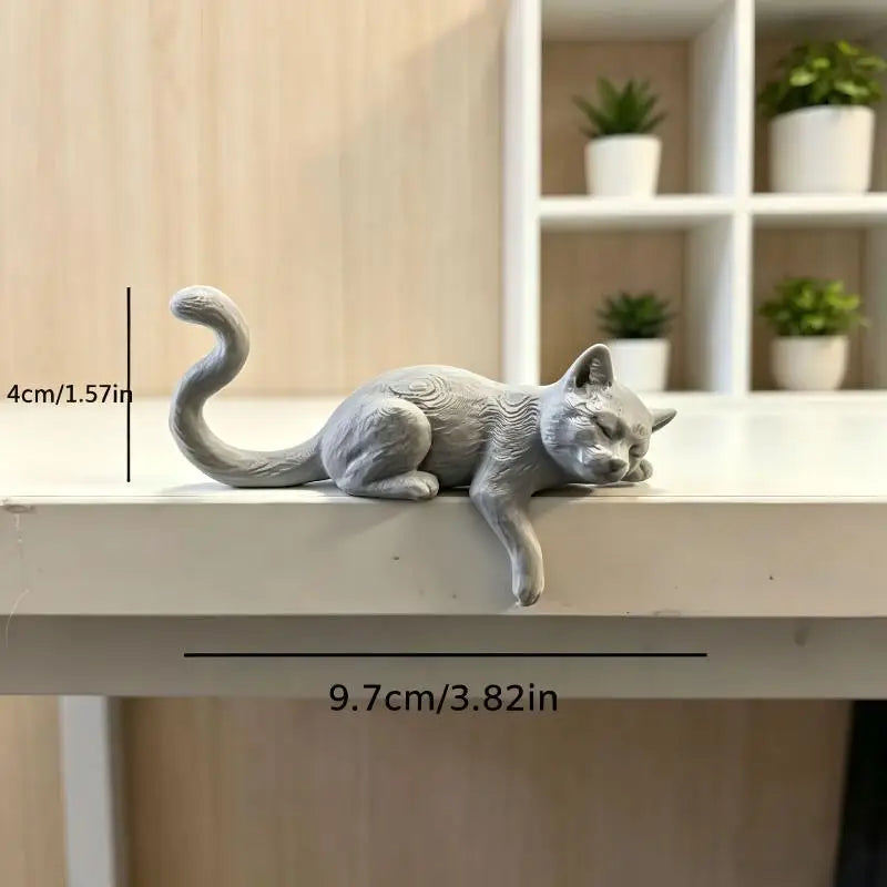 3D Printed Lazy Cat Monitor Edge Ornament | Desktop Decor Desktop Cat Ornament Nixie