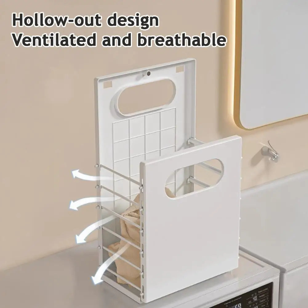 Collapsible Wall-Mounted Mesh Laundry Hamper | Foldable