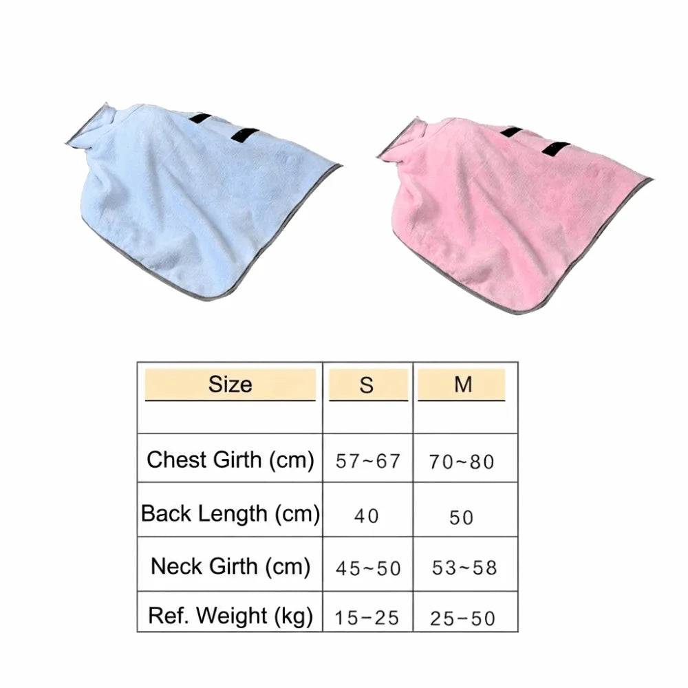 Microfiber Pet Bath Robe – Fast Drying Dog & Cat Towel Wrap Pet Drying Robe Nixie