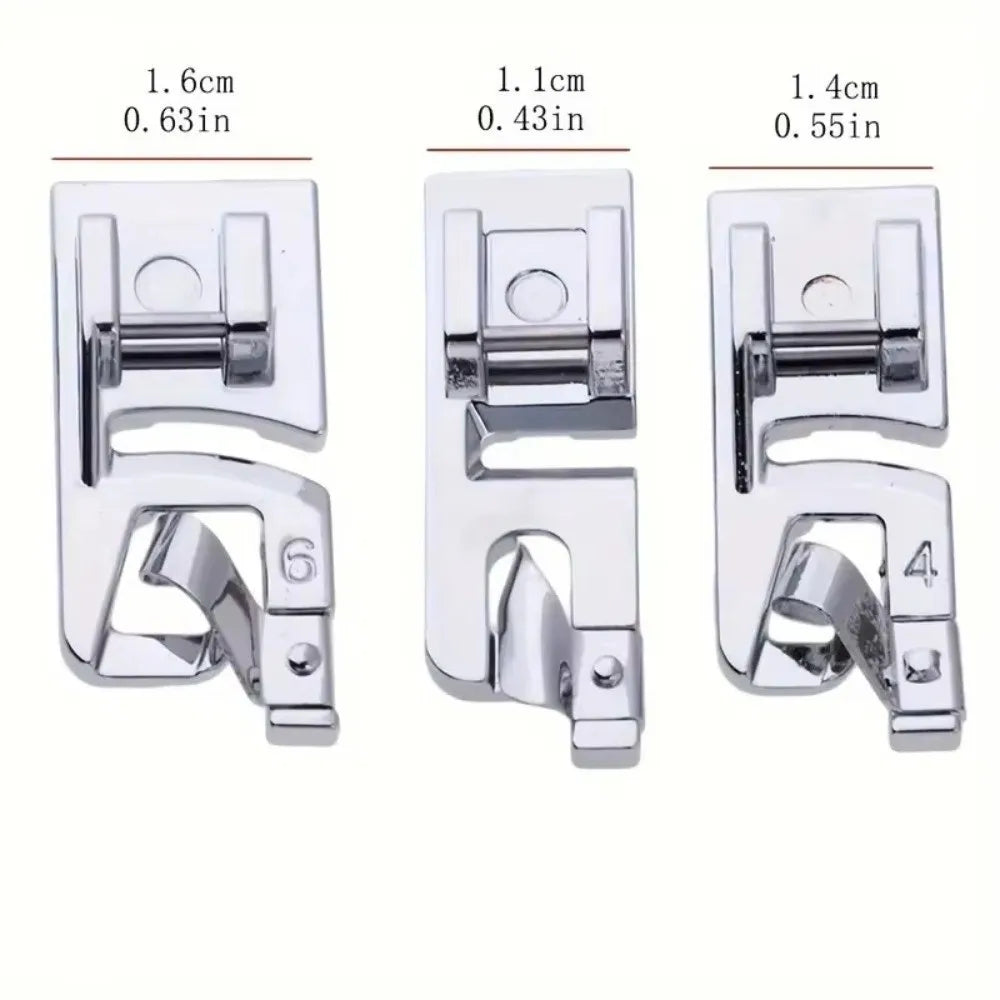 3mm 4mm 6mm Rolled Hem Presser Foot Set – Stainless Steel Presser Foot Set Nixie