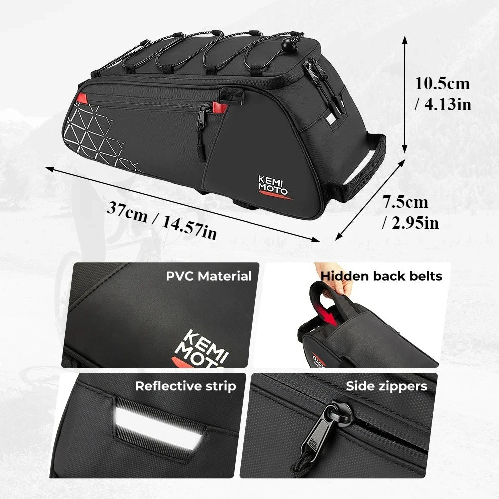 KEMITOUR Waterproof Rear Bike Rack Bag 8L/11L Pannier Trunk Bag Bicycle Pannier Bag Nixie