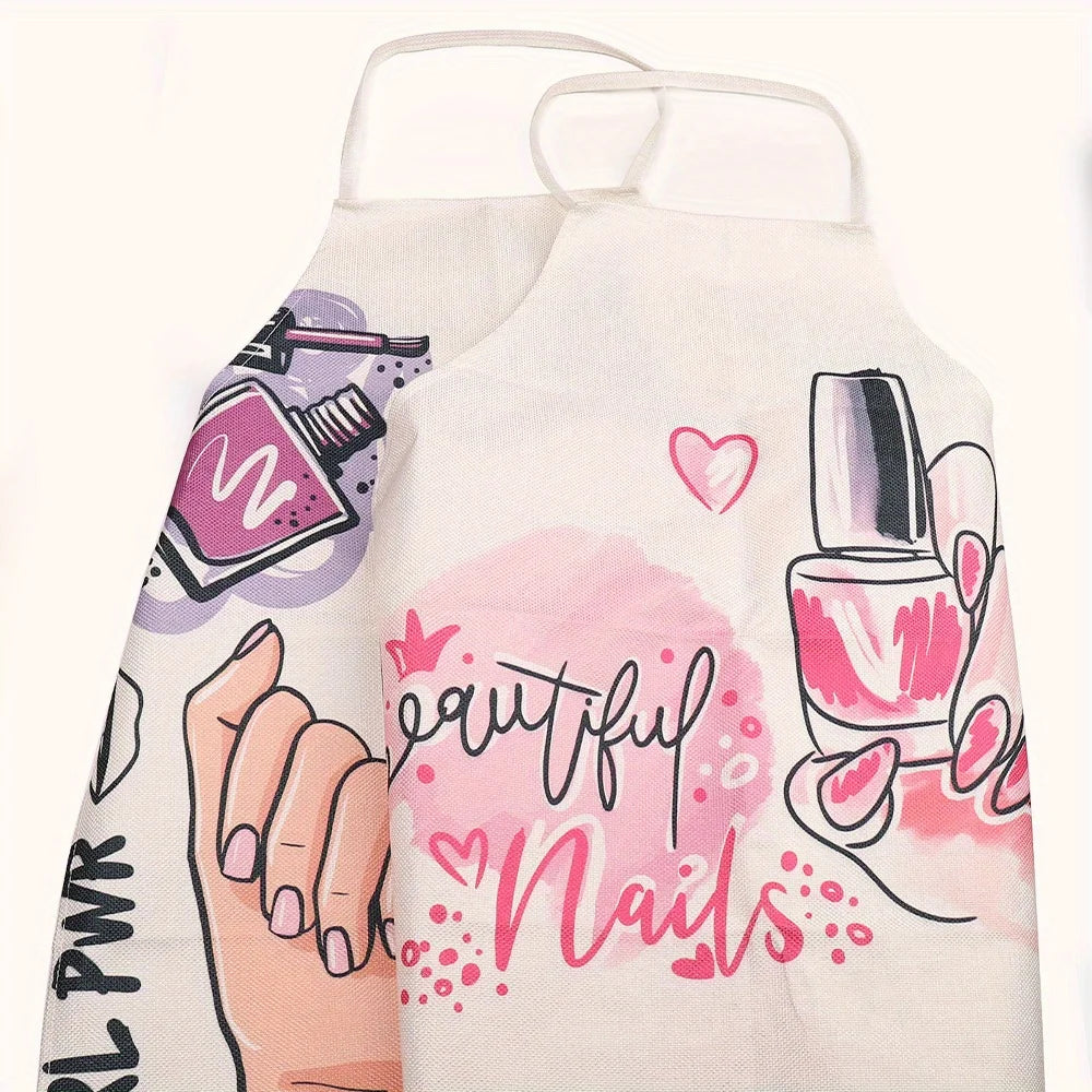 Women's Linen Pinafore Apron – Nail Salon, Kitchen & Beauty Women's Pinafore Apron Nixie