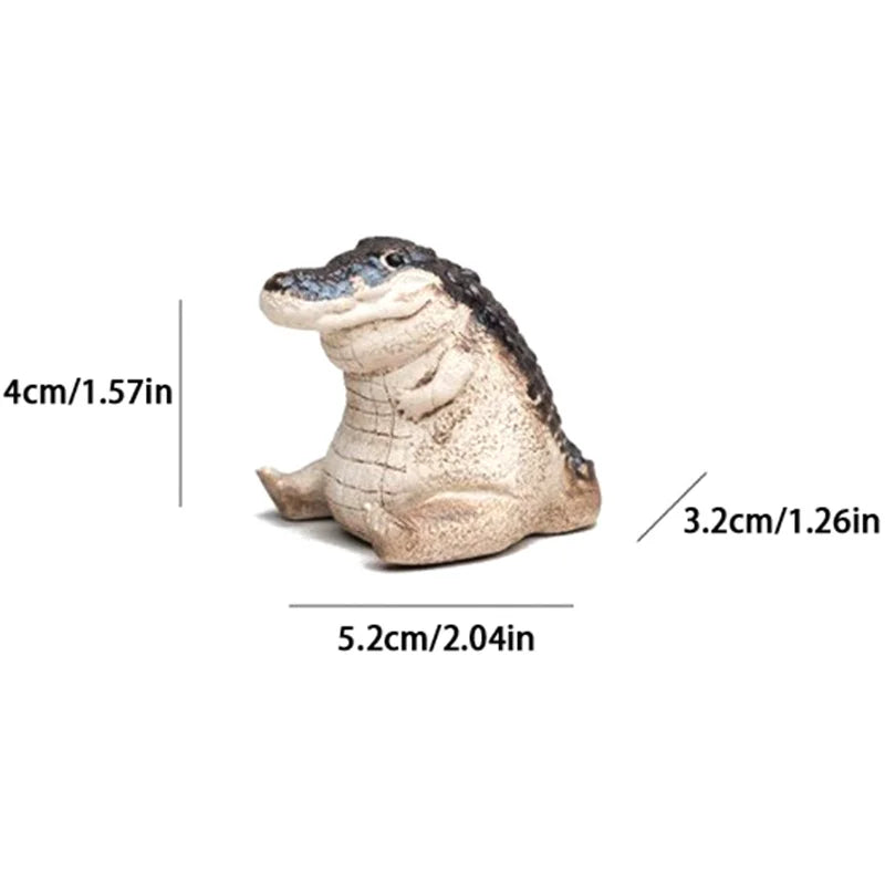Handmade Purple Clay Crocodile Tea Pet Ornament | Tea Decor Tea Pet Figurine Nixie onesize
