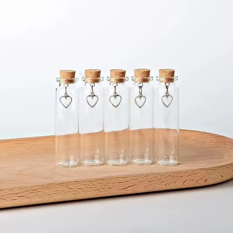 Pet Hair Memorial Glass Bottles with Cork & Heart Charm | Nixie Pet Memorial Bottle Nixie