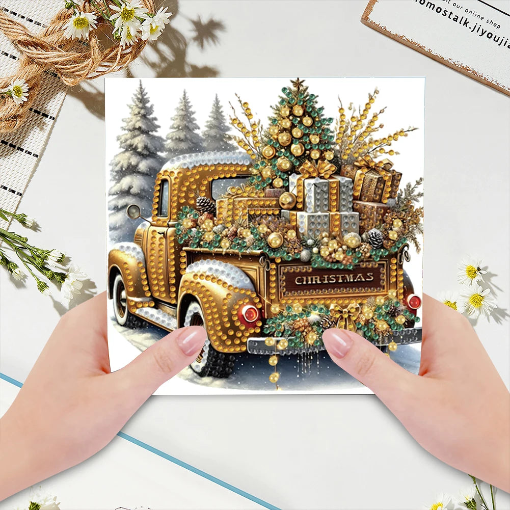 6-Pack Christmas DIY Diamond Art Greeting Card Kit with Envelopes Diamond Art Card Kit Nixie