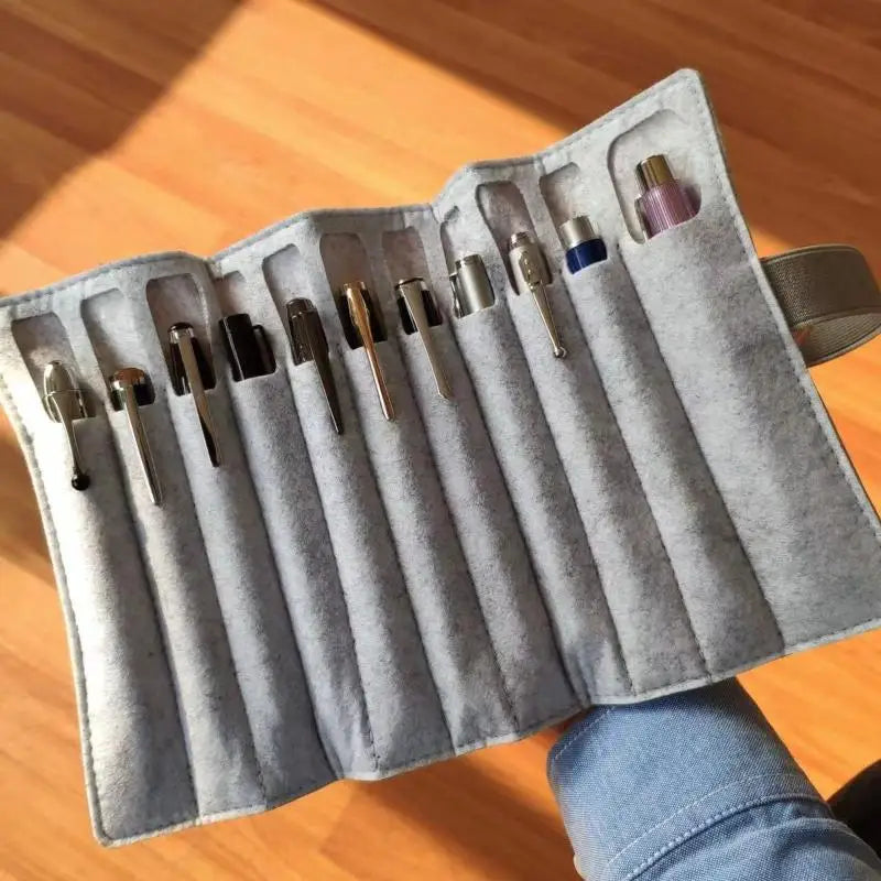 Felt Roll-Up Pen Case – 12-Slot Portable Pen Organizer Roll-Up Pen Case Nixie