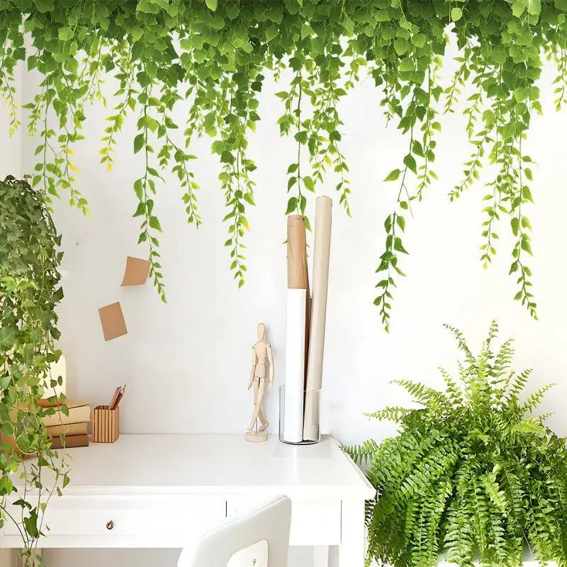 Artificial Ivy Vine Strip – Realistic Faux PVC Green Leaf Decor Artificial Vine Decor Nixie