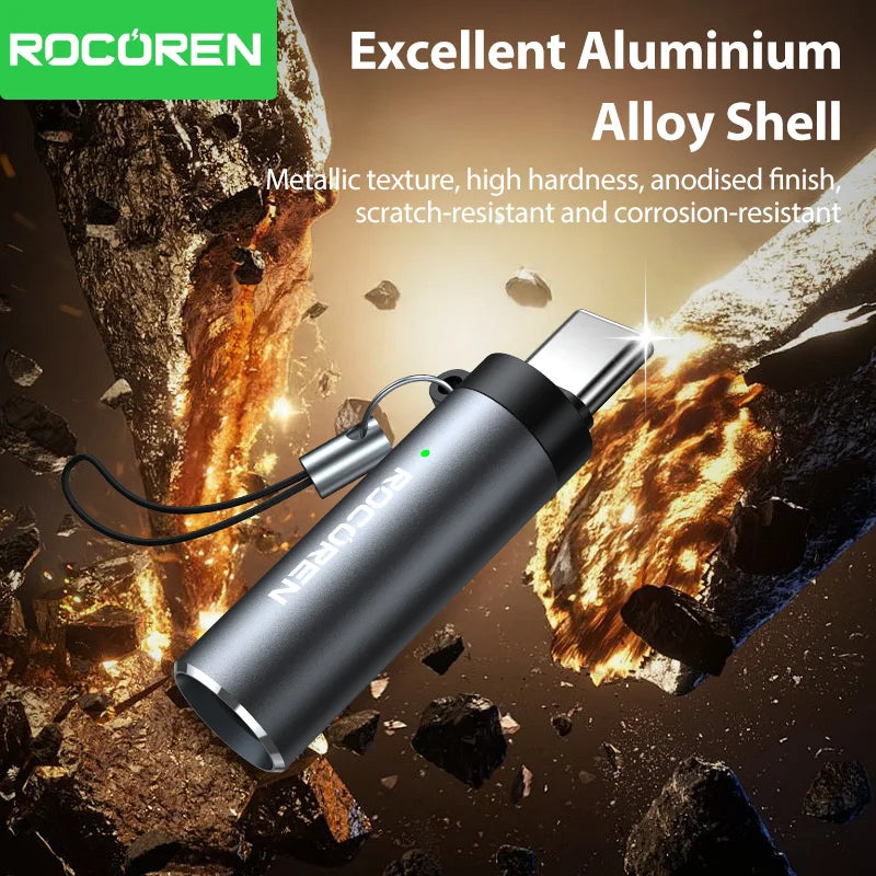 Rocoren USB-C Flameless Mini Lighter – Tungsten Blow-to-Ignite Electric Lighter Nixie