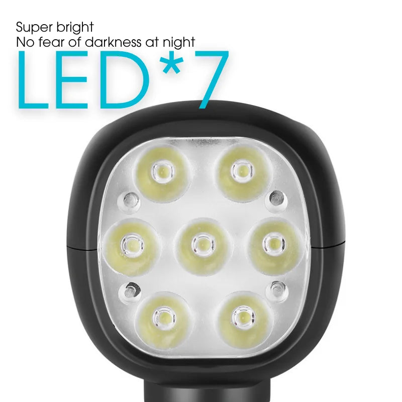 BUCKLOS Solar Bike Light 7 LED 600LM + 120dB Horn, Type-C Bicycle Headlight Nixie