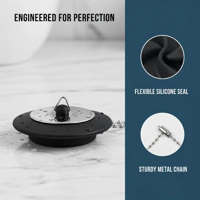 Stainless Steel Sink Stopper with Chain – Leak-Proof Drain Sink Drain Stopper Nixie