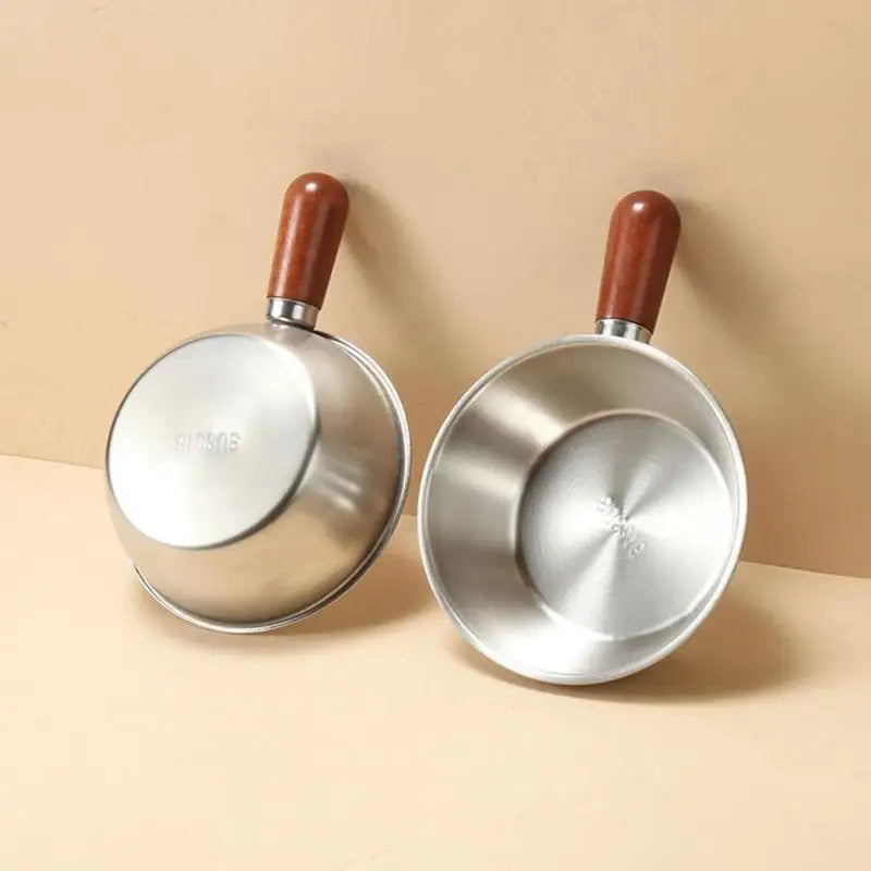 Mini Stainless Steel Saucepan with Wooden Handle | Kitchen Pan Mini Saucepan Nixie