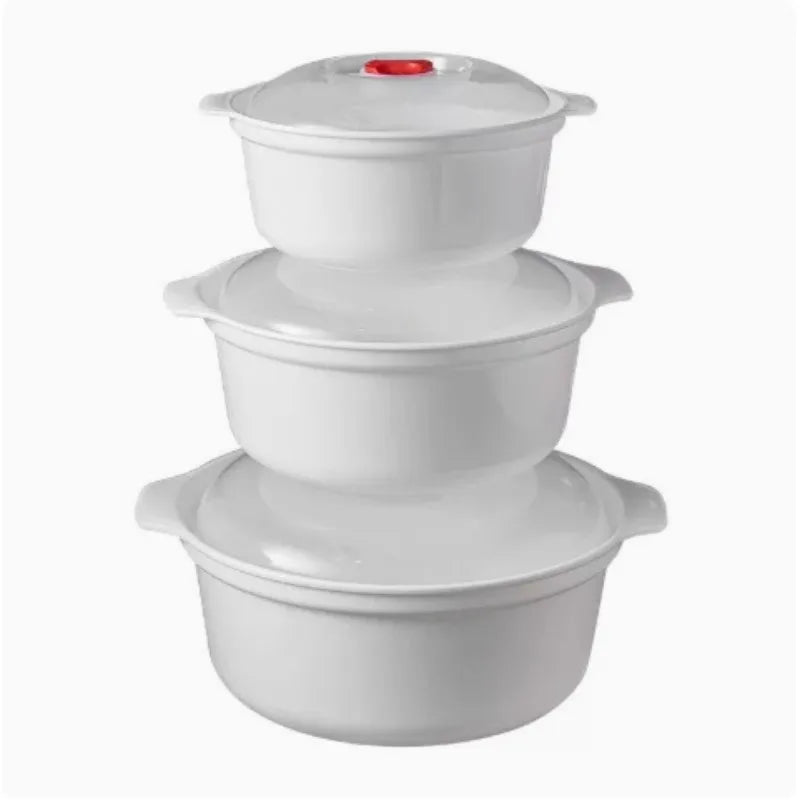 3-Piece Microwave Safe Steamer Bento Lunch Box Set with Lid Microwave Steamer Set Nixie 3 PCS