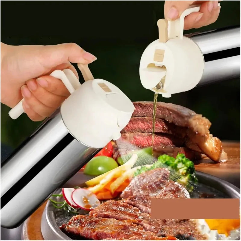 2-in-1 Stainless Steel Oil Spray Bottle & Dispenser | Nixie