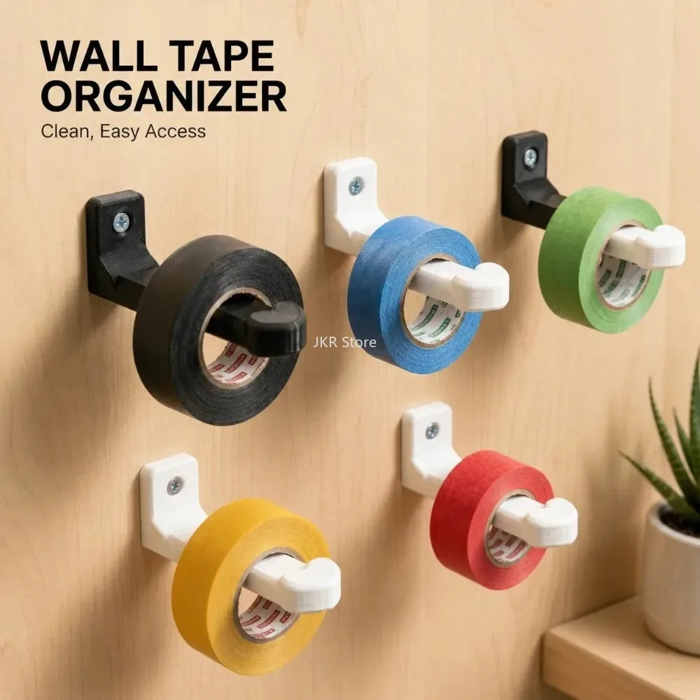 Wall Mounted Tape Dispenser Rack – Rustproof Hooks 3/5 Pc