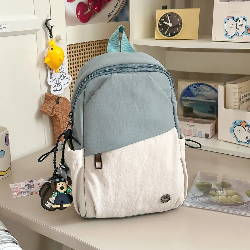 Contrast Color Nylon Backpack & Crossbody Chest Bag – Unisex Crossbody Backpack Nixie