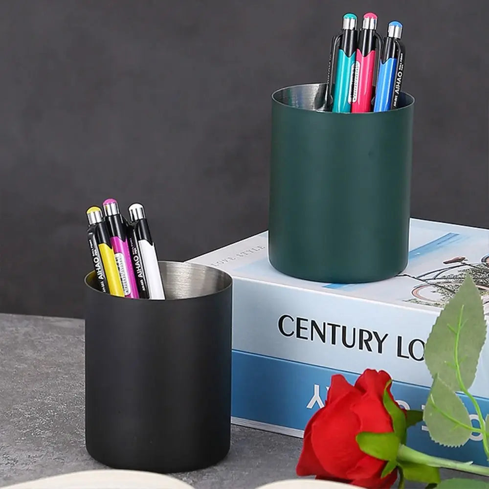 Stainless Steel Pen Holder – Desktop Organizer for Office & School Pen Holder Nixie