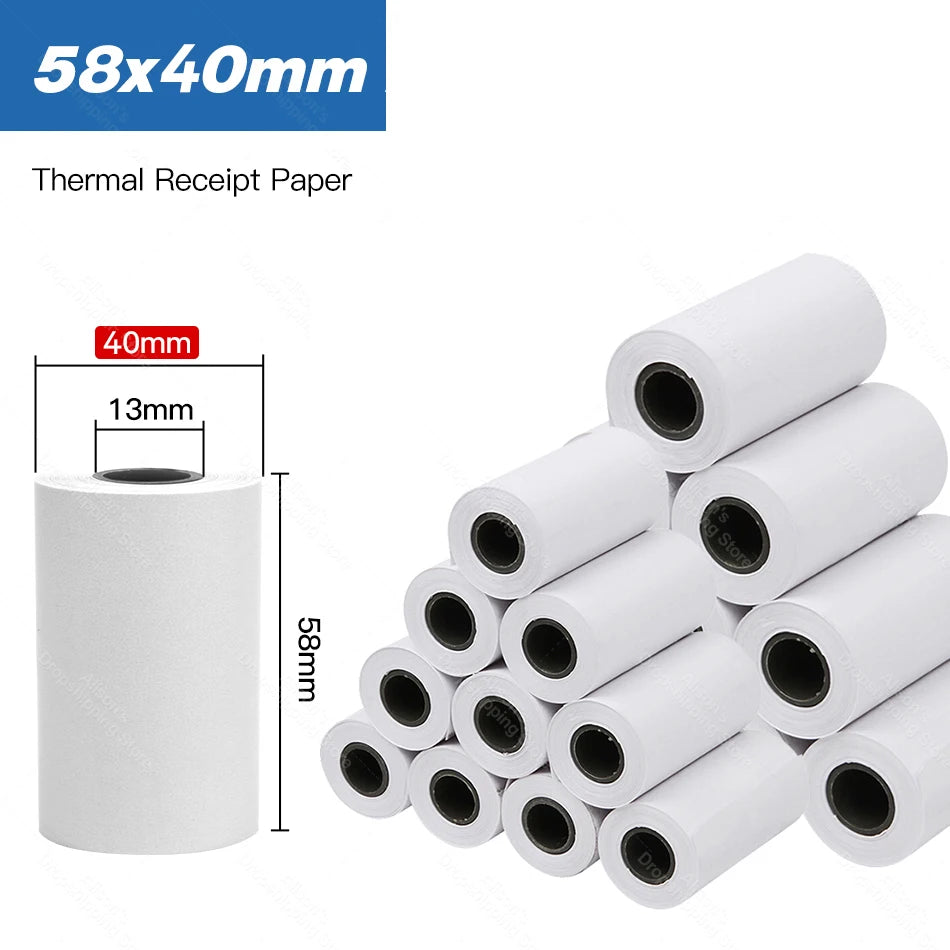 58x40mm Thermal Paper Rolls for Kids Pocket Photo Printer Refill