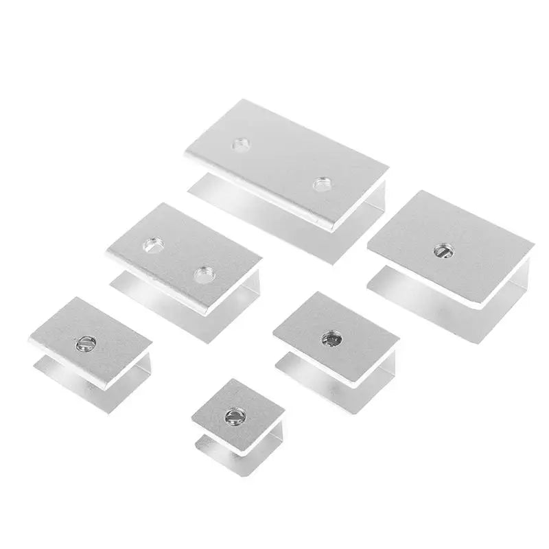 4PCS Square Aluminum Glass Clamps Shelf Clip Bracket 5–12mm Glass Shelf Clamps Nixie