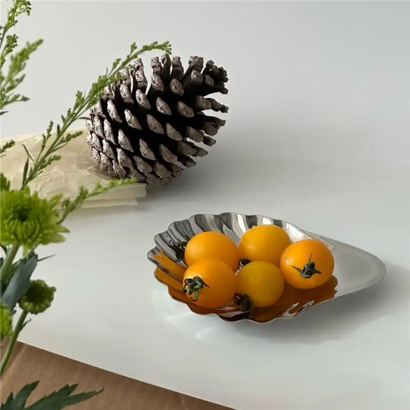 Stainless Steel Seashell Dish – Jewelry Tray & Dessert Plate Decorative Dish Tray Nixie