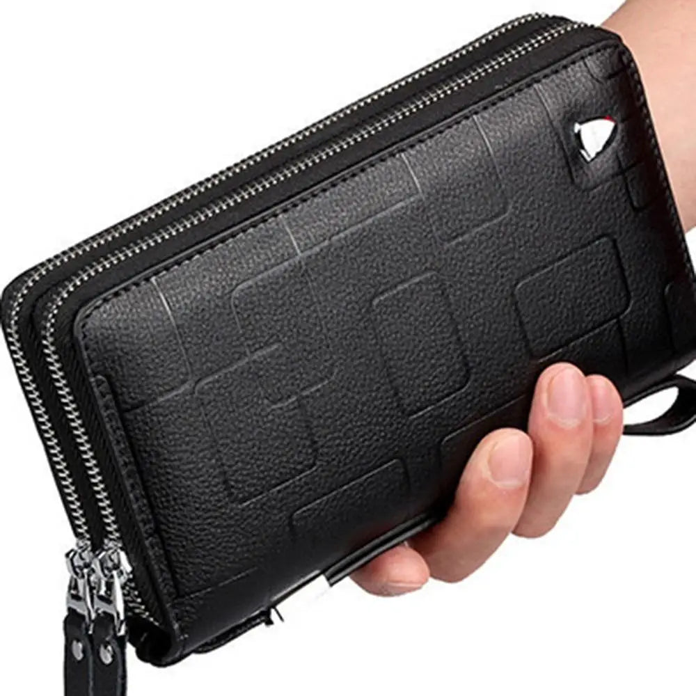 Men's Large Capacity PU Leather Zipper Wallet – Multi-Card Leather Zipper Wallet Nixie