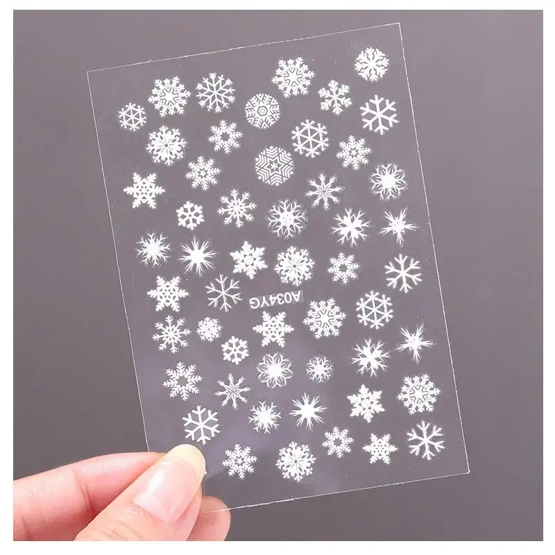 Christmas Snowflake 3D Nail Art Decals – Foil Stickers 4-30 Sheets Nail Art Decals Nixie