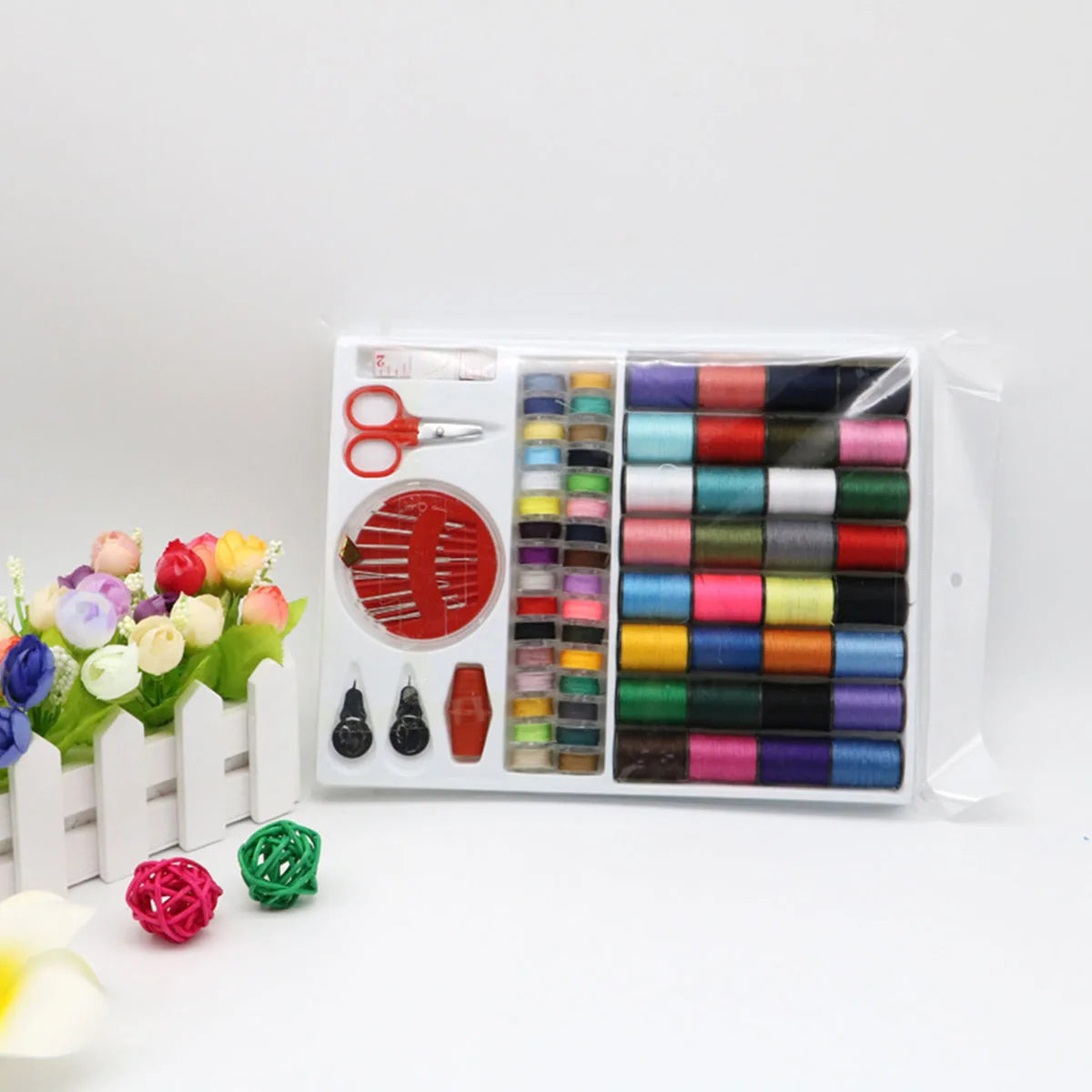 64Pcs Bobbins Sewing Thread Kit – Multicolor Polyester Spools