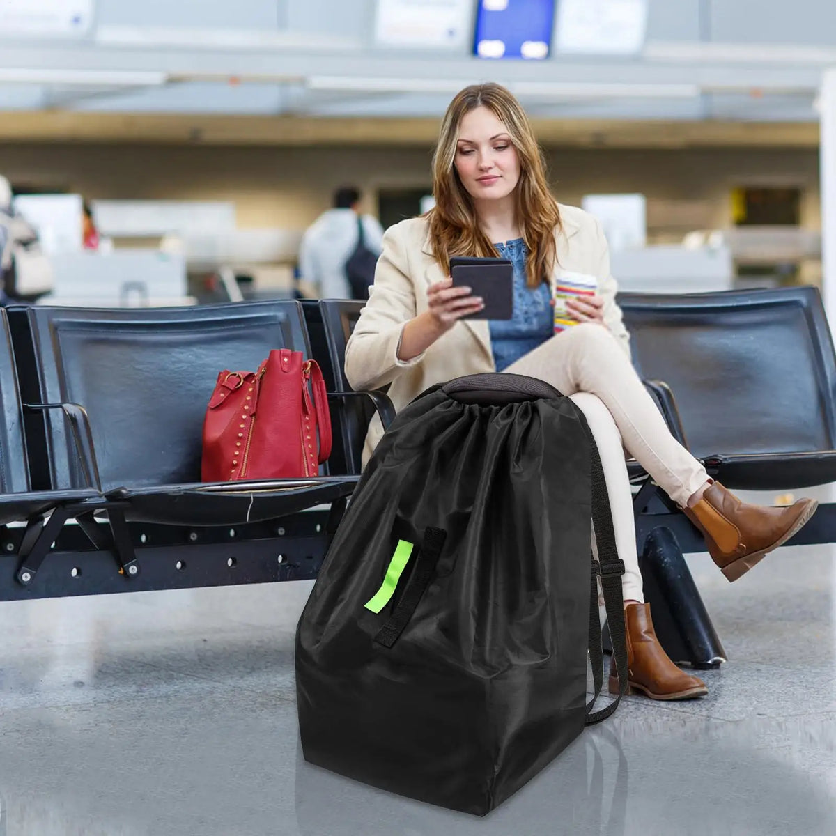 Car Seat Travel Bag – Foldable, Heavy Duty with Reflective Strip Car Seat Travel Bag Nixie