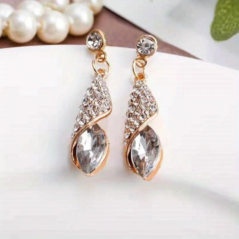 Crystal Water Drop Earring & Necklace Set for Women Jewelry Gift Set Nixie