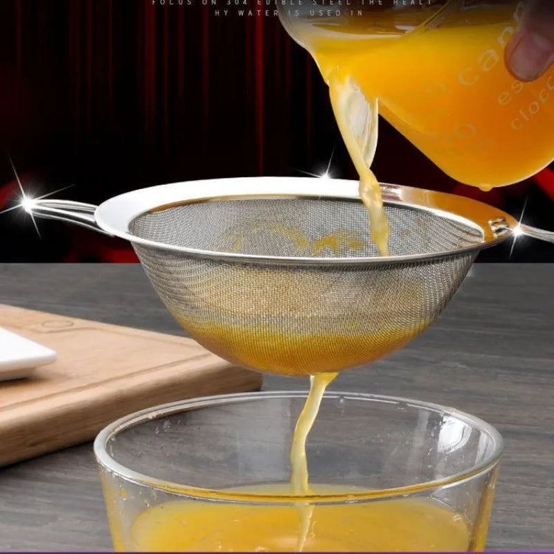 Stainless Steel Fine Mesh Skimmer Sieve with Long Handle Mesh Strainer Sieve Nixie